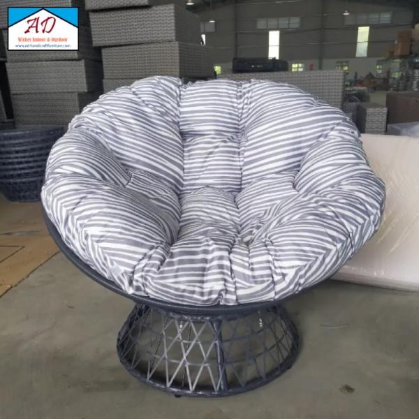 Swivel Papasan chairs provide flexible seating with 360-degree swivel