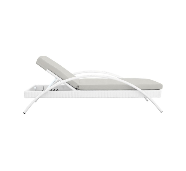 POLY RATTAN SUNBED SET WHILE COLOR