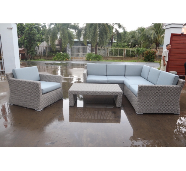 POLY RATTAN SECTIONAL SOFA SET 