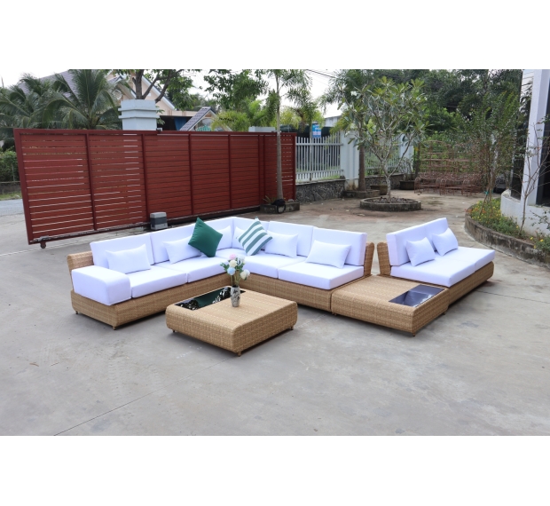 POLY RATTAN SECTIONAL SOFA SET 