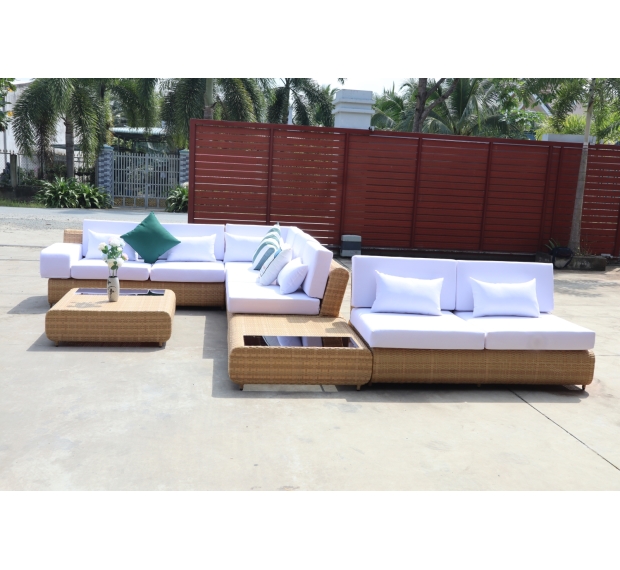 POLY RATTAN SECTIONAL SOFA SET 