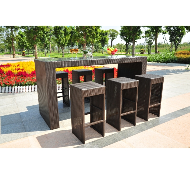 POLY RATTAN BAR SET