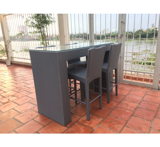 POLY RATTAN BAR SET 