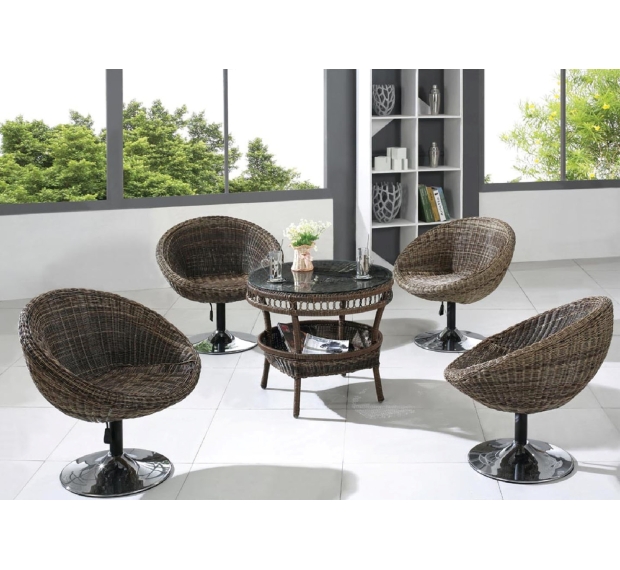 POLY RATTAN COFFEE SET