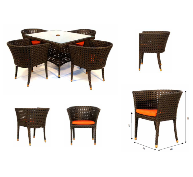 POLY RATTAN COFFEE SET