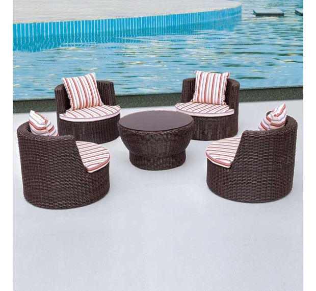 POLY RATTAN COFFEE SET