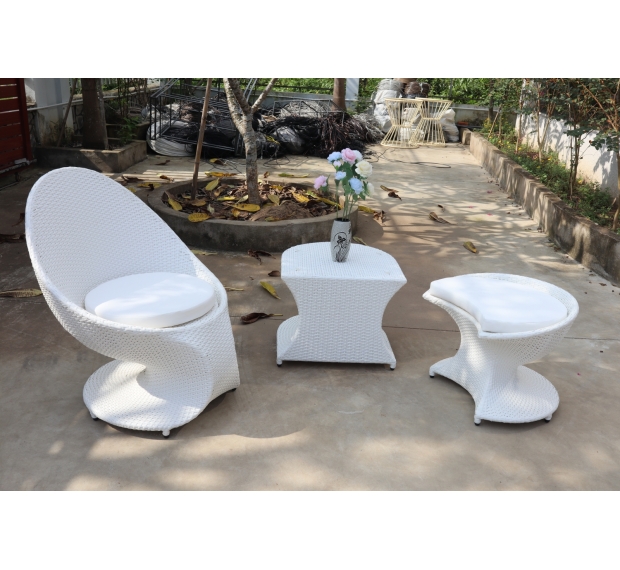 POLY RATTAN COFFEE SET