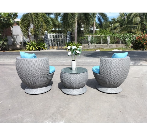 POLY RATTAN COFFEE SET