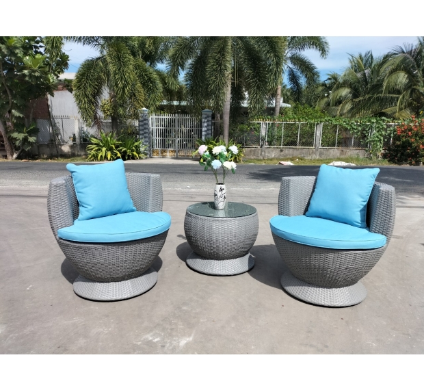 POLY RATTAN COFFEE SET