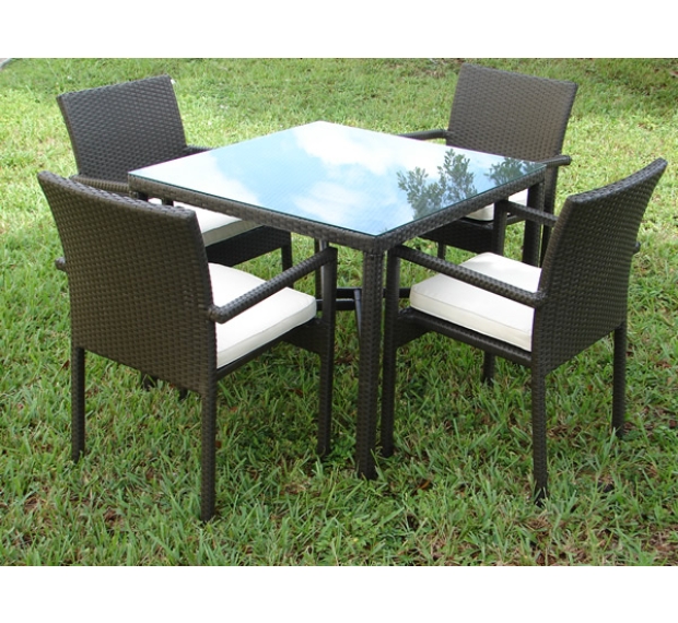POLY RATTAN DINING SET (STACKABLE)