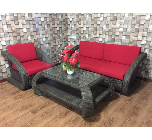 POLY RATTAN SOFA SET OF 4 