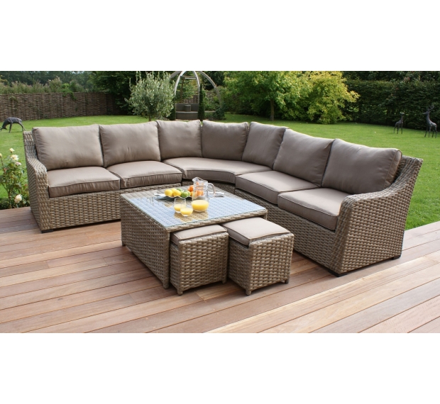 POLY RATTAN SECTIONAL SOFA SET 