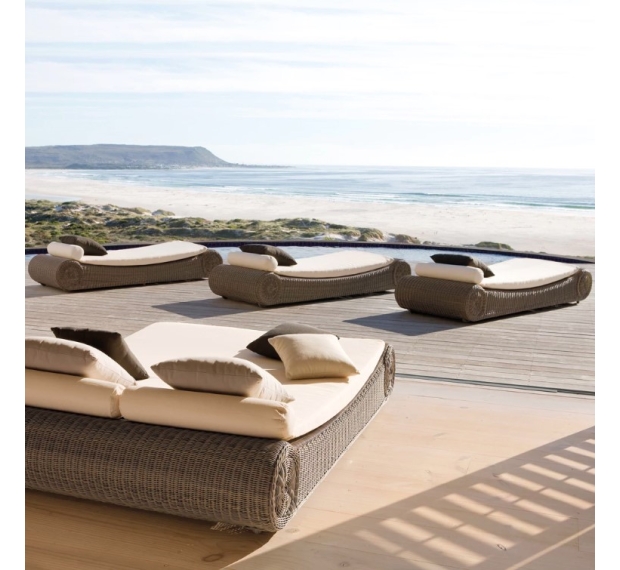 POLY RATTAN LOUNGER SUNBED SET