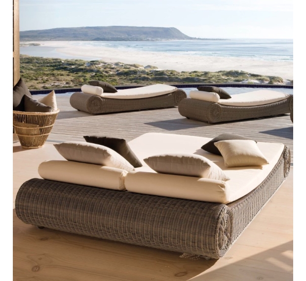 POLY RATTAN LOUNGER SUNBED SET