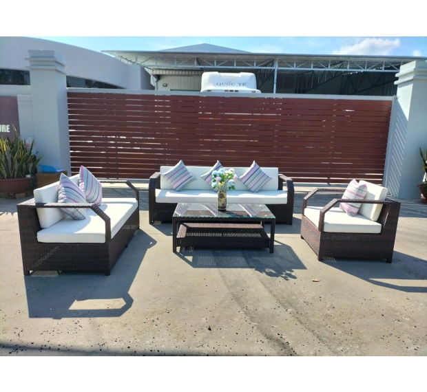 POLY RATTAN SOFA SET  (1)