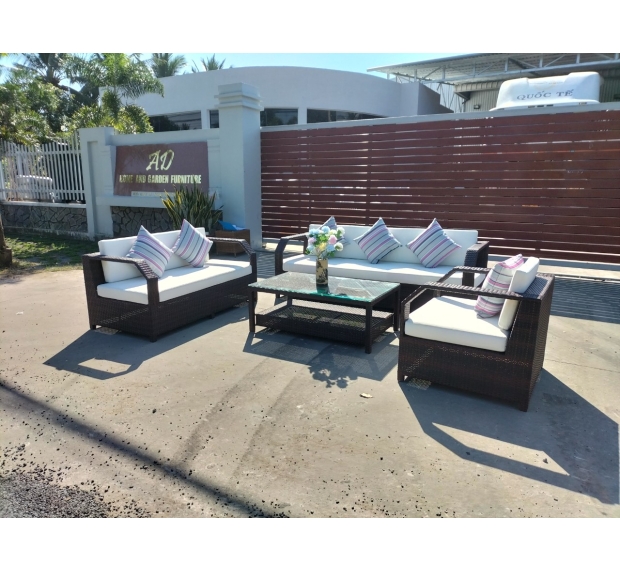 POLY RATTAN SOFA SET  (1)