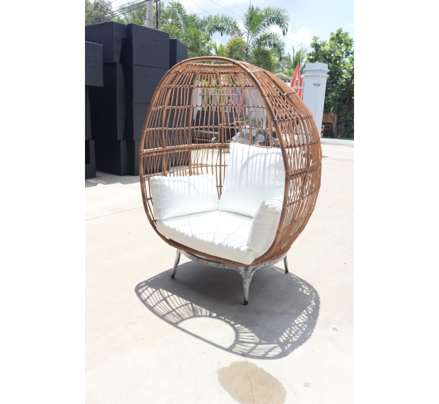 POLY RATTAN LOVE CHAIR WITH CUSHION