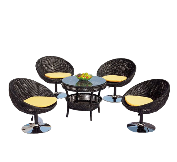 POLY RATTAN COFFEE SET