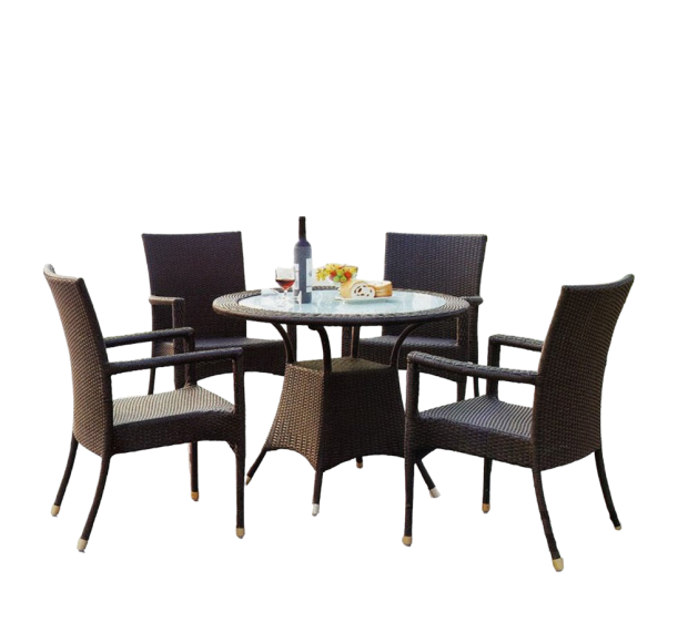 POLY RATTAN DINING SET (STACKABLE)