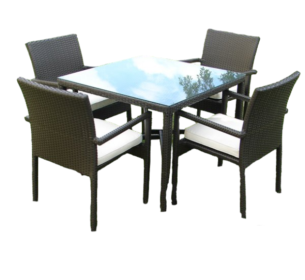 POLY RATTAN DINING SET (STACKABLE)