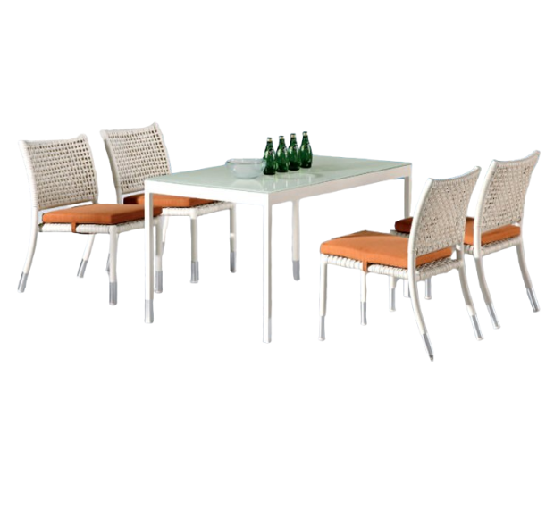 POLY RATTAN DINING SET (STACKABLE)