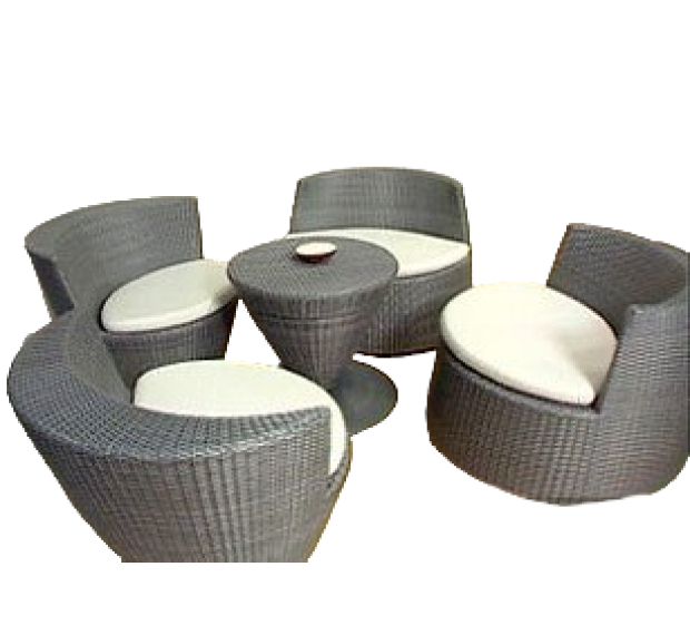 POLY RATTAN COFFEE SET