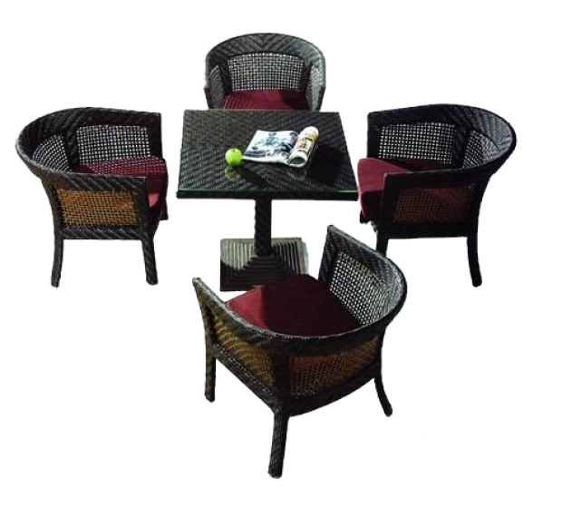 POLY RATTAN COFFEE SET