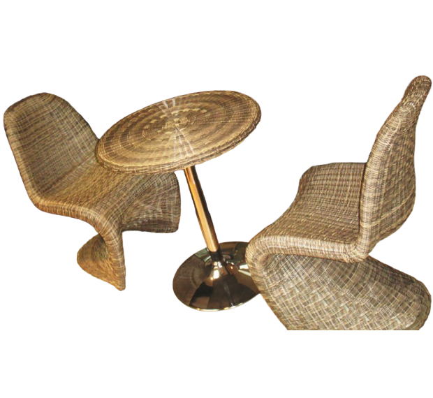 POLY RATTAN COFFEE SET