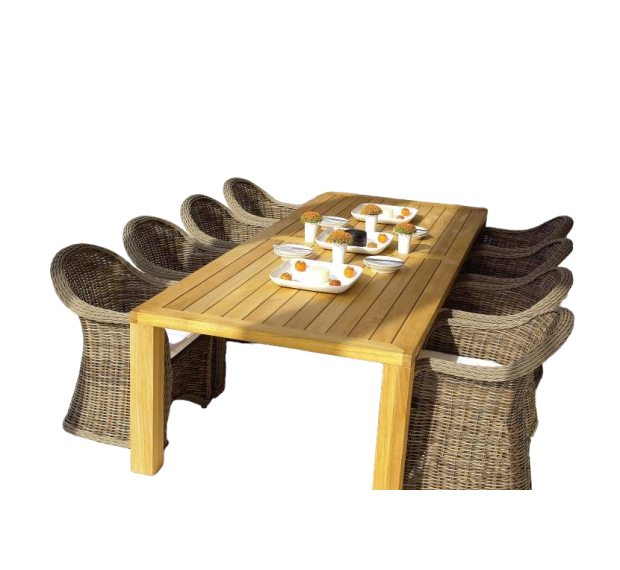 POLY RATTAN COFFEE SET (ROUND FIBER)