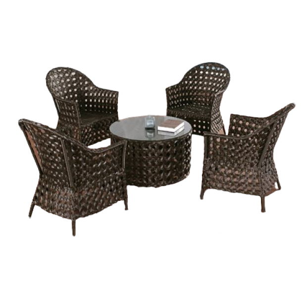 POLY RATTAN COFFEE SET
