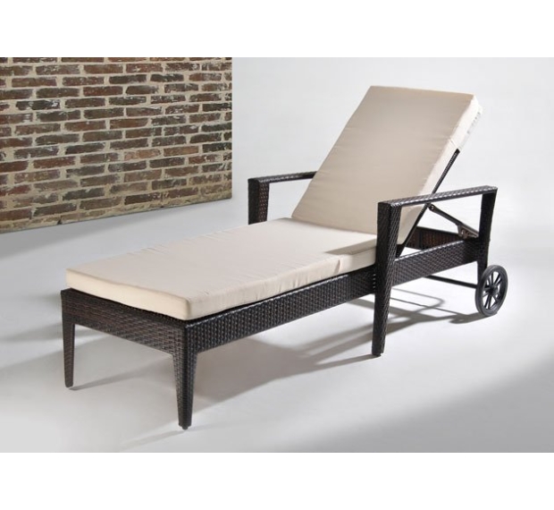POLY RATTAN SUNBED SET WITH CUSHION