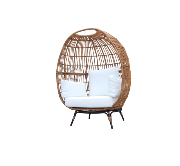 POLY RATTAN LOVE CHAIR WITH CUSHION